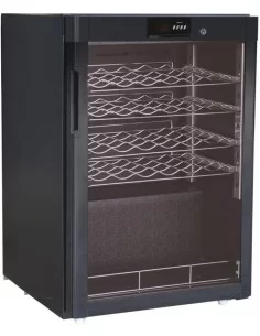 Холодильна шафа для вина GLASS LINE максимум 24 бутилки, 4 решітки (горизонтальна, однодверна)