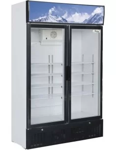 Холодильна шафа GLASS LINE 620 л (вертикальна, дводверна)