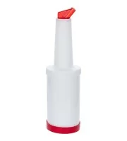 Диспенсер барменский объемом 1л (красный) пластик Диспенсер барменский объемом 1л (красный) пластик