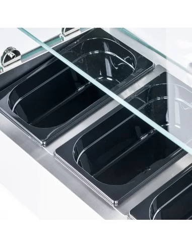 Вітрина холодильна настільна з прямим склом 7хGN 1/4 1600х335х435 мм Stalgast 844741