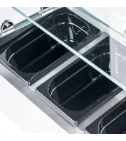 Вітрина холодильна настільна з прямим склом 7хGN 1/4 1600х335х435 мм Stalgast 844741