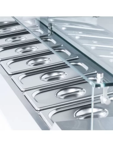 Вітрина холодильна настільна з прямим склом 7хGN 1/4 1600х335х435 мм Stalgast 844741