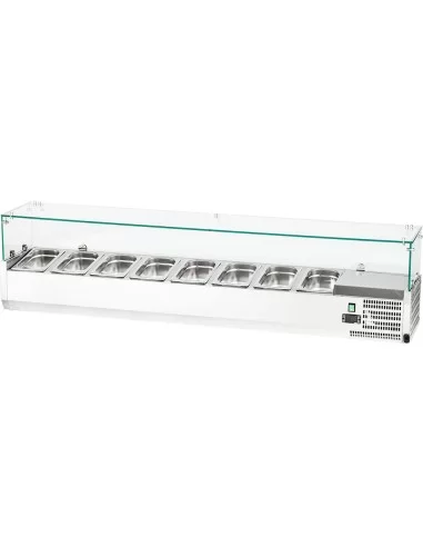 Вітрина холодильна настільна з прямим склом 8хGN 1/4 1800х335х435 мм Stalgast 834840 Вітрина холодильна настільна з прямим склом 8хGN 1/4 1800х335х435 мм Stalgast 834840