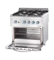 Плита газова (4 конфорки) з газовою духовкою (22,5 + 6 кВт, G 30) Stalgast 9710230 Плита газова (4 конфорки) з газовою духовкою (22,5 + 6 кВт, G 30) Stalgast 9710230
