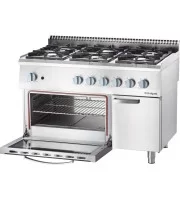 Плита газова (6 конфорок) з газовою духовкою (32,5 + 6 кВт, G 20) Stalgast 9711110 Плита газова (6 конфорок) з газовою духовкою (32,5 + 6 кВт, G 20) Stalgast 9711110