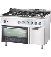 Плита газова (6 конфорок) з газовою духовкою (32,5 + 6 кВт, G 30) Stalgast 9711130