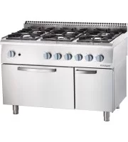 Плита газова (6 конфорок) з газовою духовкою (32,5 + 6 кВт, G 30) Stalgast 9711130