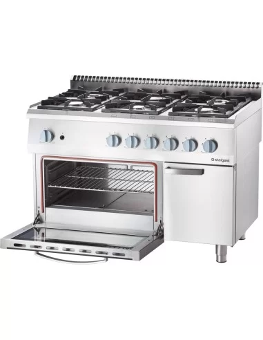 Плита газова (6 конфорок) з газовою духовкою (32,5 + 6 кВт, G 30) Stalgast 9711130